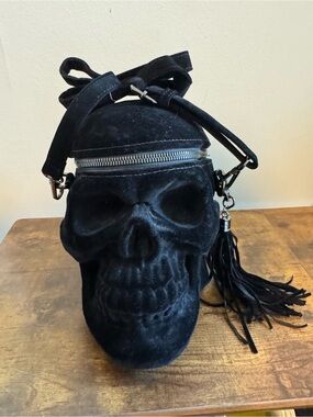 KillStar Black Skull Crossbody Bag with Tassel In Great Conditionals